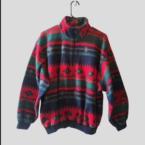 Alfred Dunner Petite Large Southwest Fleece Pullover